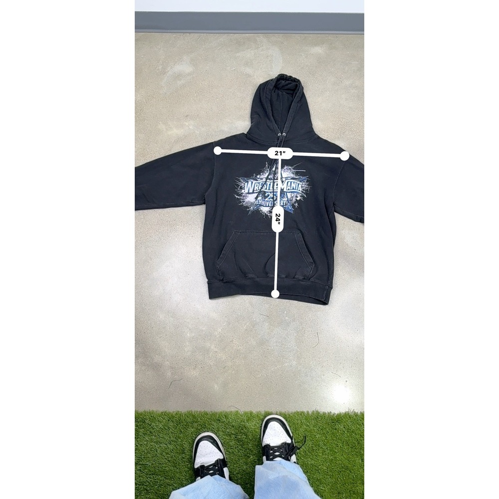 WWE Y2K 2009 Pre Shrunk Wrestlemania 25th Anniversary Black Hoodie Size M - Picture 14 of 15